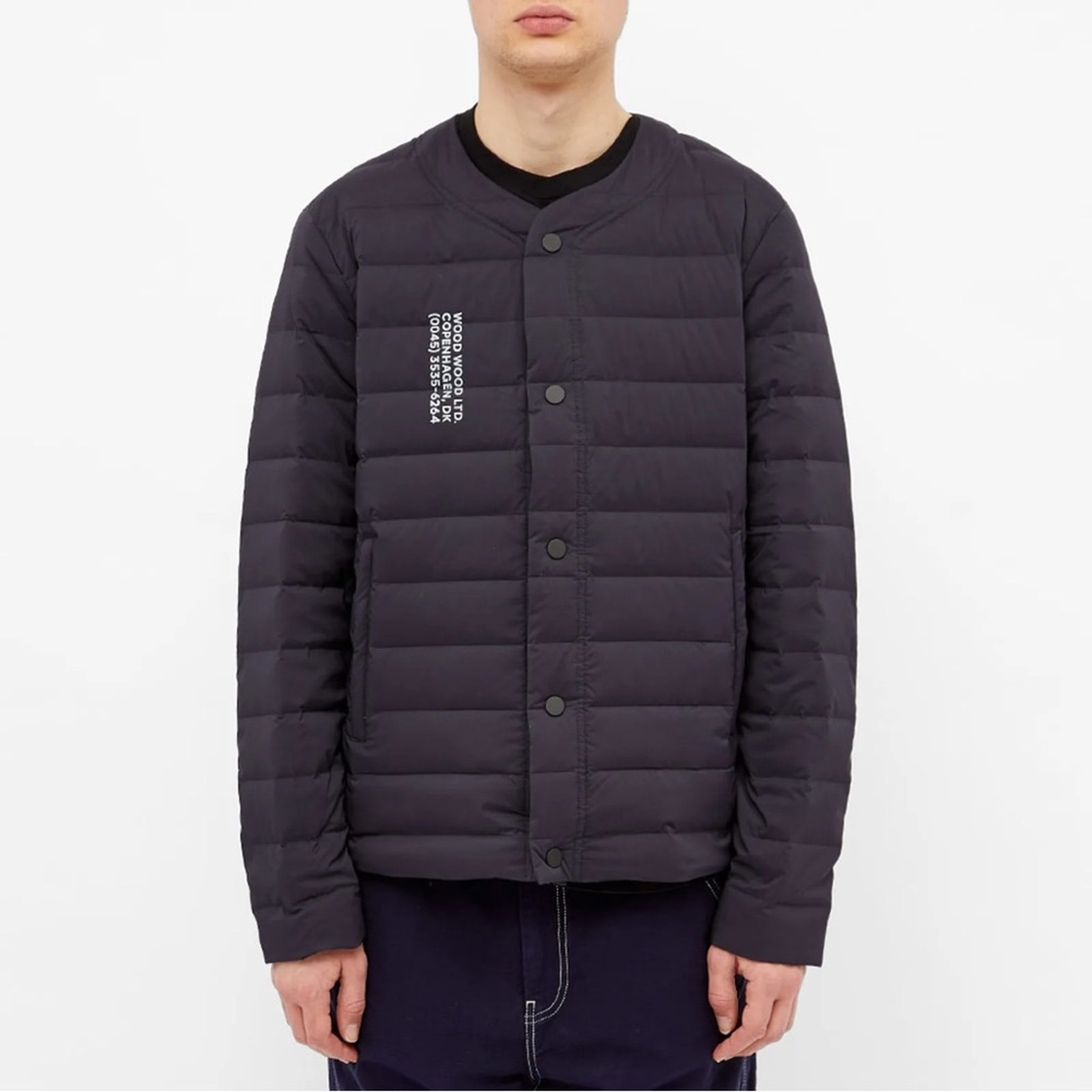 Wood Wood Keanu Light Padded Puffer Jacket In Navy Size Large Nwt